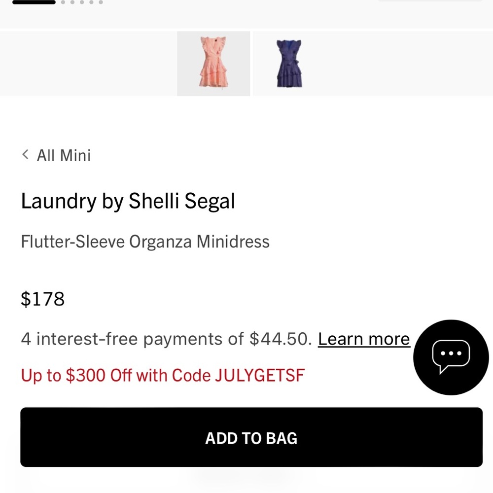 Laundry By Shelli Segal - Pink flutter-sleeve organza minidress - Picture 4 of 4